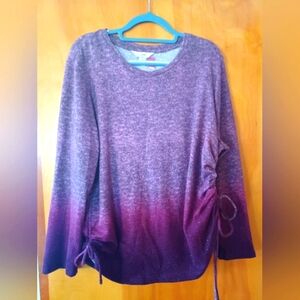 CJ Banks Burgundy Ombre Women's Top